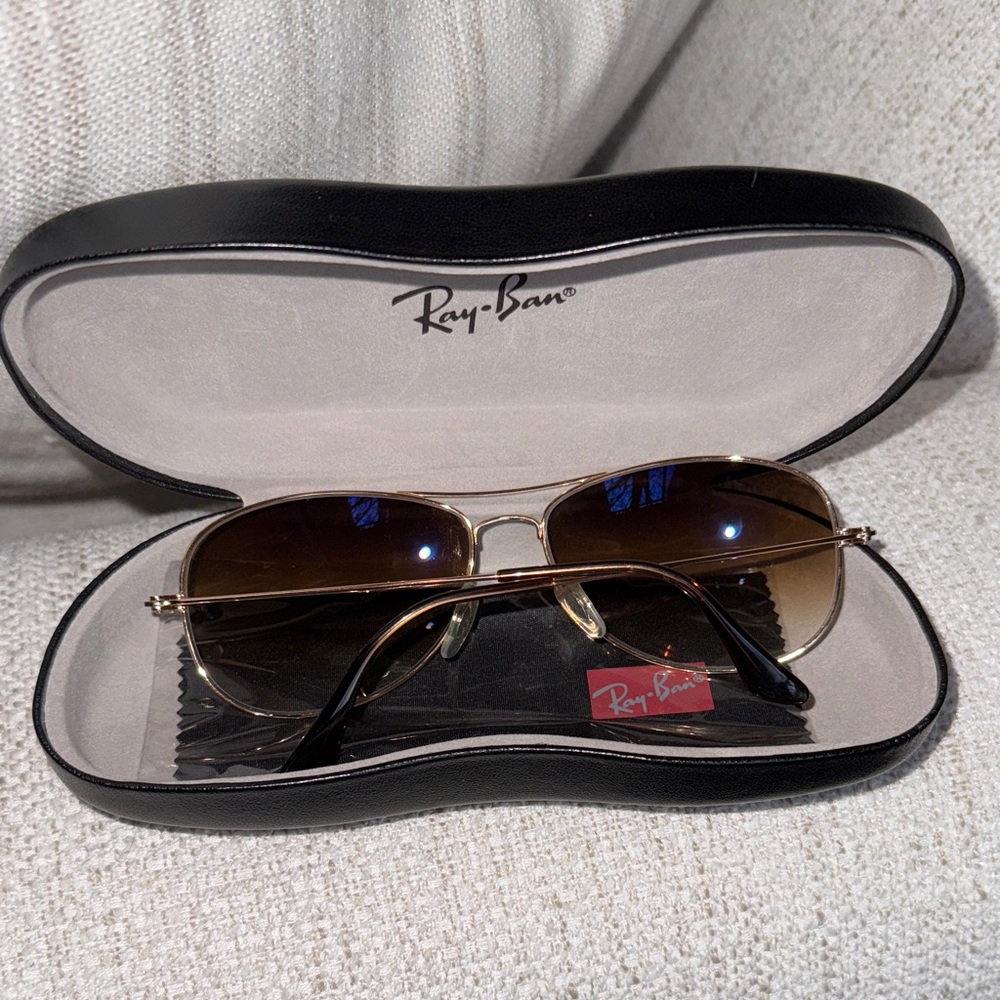 Ray-Ban Cockpit Gold and Brown Aviator Sunglasses - Picture 2 of 5